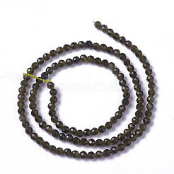 Natürliche goldenen Glanz Obsidian Perlen Stränge&nbsp;G-F596-17-3mm