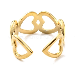 Bague ouverte en acier inoxydable 304 pour femme&nbsp;RJEW-C016-17G