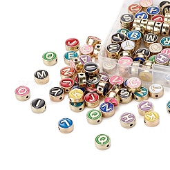 104pcs 26 Farben Legierungs-Emaille-Perlen&nbsp;ENAM-YW0001-75