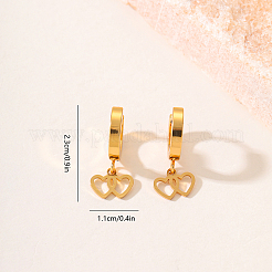 Orecchini a cerchio classici alla moda in acciaio inossidabile 201 a forma di cuore&nbsp;RL8439