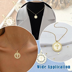 6pcs 6 styles pendentifs en laiton micro pavé de zircone cubique&nbsp;KK-CJ0004-11