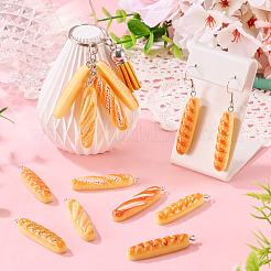 Ensemble de 10 pendentif miniature en résine représentant des aliments pour le petit-déjeuner&nbsp;FIND-TA0008-32