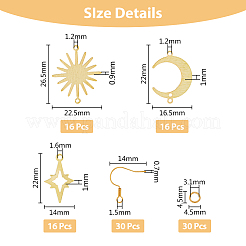 Kit fai da te per realizzare orecchini con luna&nbsp;KK-HY0003-49