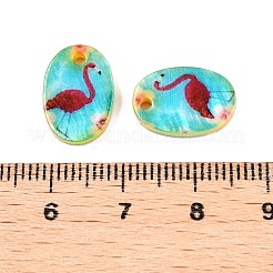Dijes ovalados con estampado de doble cara de concha de agua dulce natural&nbsp;SHEL-T020-05A