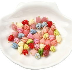 48 Stück 8 Farben undurchsichtige Harzanhänger&nbsp;PALLOY-YW00209