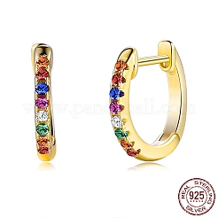 Orecchini con cerchio in argento sterling&nbsp;EJEW-BB43645-E