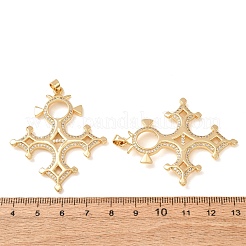 Colgantes grandes de latón micro pavé de circonita cúbica transparente&nbsp;CU-CBA2F11-27G