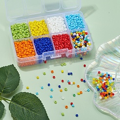 8 Farben Glas Saatperlen&nbsp;SEED-YW0001-58