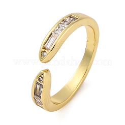 Offene Manschettenringe aus Messing mit Mikropavé-Kubikzirkonia für Damen&nbsp;RJEW-G341-03G-02