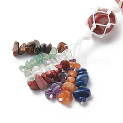 Decorazioni pendenti con 7 pietra preziosa chakra&nbsp;HJEW-JM00805-04