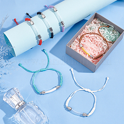 6 Stück 6-farbiges Glasrohr-Urnen-Gliederarmband-Set&nbsp;BJEW-AB00005