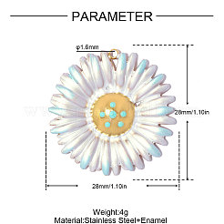 Pendentifs en acier inoxydable 304 émaillés&nbsp;STAS-OY019-16G