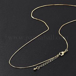 Collares de cadena de caja de latón para mujer&nbsp;NJEW-D302-42G