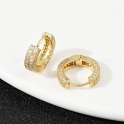 Messing Micro Pave klare Zirkonia Creolen&nbsp;EJEW-S277-09G-A