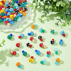 80pcs 10 Farben handgemachte Bunte Malerei-Perlen&nbsp;LAMP-ME0001-06
