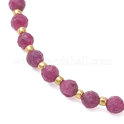 Bracelets extensibles en perles de rubis naturel pour femmes&nbsp;BJEW-JB13541-03