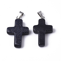 Colgantes de piedra dorada azul sintético&nbsp;LS-G-J354-03A