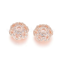 Coupelles en laiton avec zircone cubique à micro-pavé&nbsp;ZIRC-E163-25A-RG