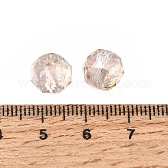 Perles de verre rondes transparentes électroplaquées&nbsp;GL-CBA6A73-HR02