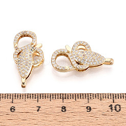Karabinerverschlüsse aus Messing mit klarem Zirkonia&nbsp;KK-T075-73G