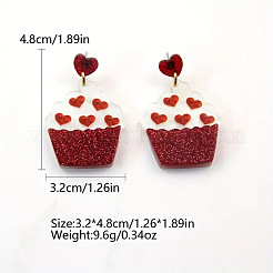 Orecchini pendenti in acrilico per San Valentino&nbsp;WG39657-02