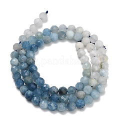 Colliers de perles d'aigue-marine bleu diable naturel à dégradé de couleurs&nbsp;G-NH0072-B01-5mm