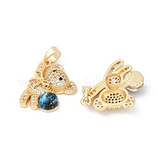 Pendenti in zirconi cubici trasparenti in micro pavè di ottone&nbsp;KK-R213-07G-02