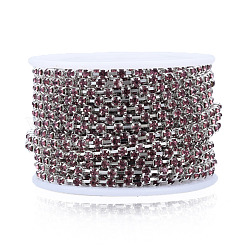 Chaînes strass en laiton plaqué argent&nbsp;CHC-N020-12B-01