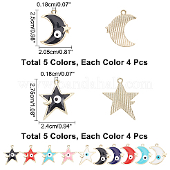 40 pièces 10 pendentifs en émail en alliage de placage de style&nbsp;ENAM-NB0001-85