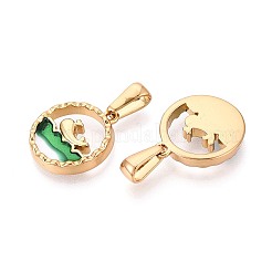Colgantes de acero inoxidable 304 y esmalte&nbsp;STAS-T072-75B-G