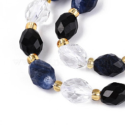 Colliers de perles en obsidienne naturelle&nbsp;G-N358-04A-02