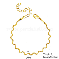 Messing-Twist-Wellen-Gliederkettenarmbänder für Damen&nbsp;DN6472-2