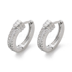 Orecchini a cerchio in ottone chiaro con zirconi cubici&nbsp;EJEW-Q014-19P