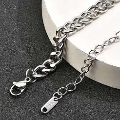 Collares de cadena de eslabones cubanos de acero inoxidable 304 para mujeres y hombres.&nbsp;NJEW-G161-02P