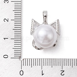 Ciondoli in ottone con placcatura a cremagliera con micro pavé di zirconi chiari&nbsp;KK-H463-07P