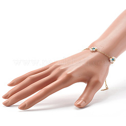 Perles de coquillage et perles acryliques bracelets à maillons de fleurs&nbsp;X1-BJEW-TA00003-02