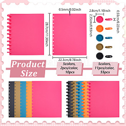 10 couverture de cahier/agenda rectangulaire en plastique PP&nbsp;AJEW-NB0009-35B