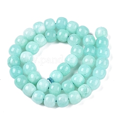 Teñidos naturales blancas abalorios de jade hebras&nbsp;G-T138-S09