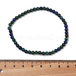 Natürliche Armbänder mit runden Perlenperlen aus Chrysokoll und Lapislazuli&nbsp;X-BJEW-L594-B04