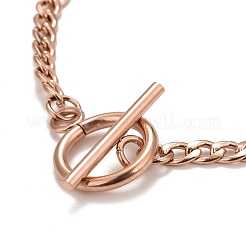 Collane a catena in acciaio inossidabile placcato ionico (ip) 304&nbsp;NJEW-A002-07RG