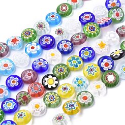PandaHall - 300 perline in vetro lavorato a lume Millefiori 10 colori con fi