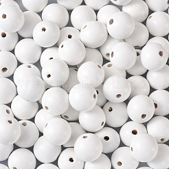 Perles européennes en bois naturel peintes à la bombe&nbsp;WOOD-TA0002-24A