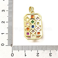 Porte micro ouvrent pendentifs zircone cubique en laiton de placage&nbsp;KK-M309-06G