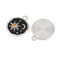Pendentifs émail d'alliage de strass&nbsp;ENAM-L053-03P