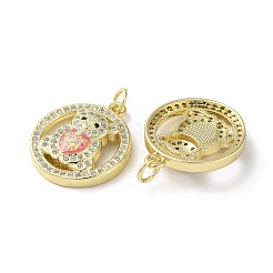 Pendenti in zirconi cubici trasparenti in micro pavè di ottone&nbsp;KK-C045-04G