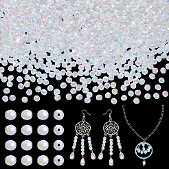1500 pièce de perles rondes en acrylique polystyrène écologiques plaquées couleur AB&nbsp;TACR-GA0001-17