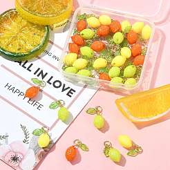 36 pendentif acrylique citron 3 couleurs&nbsp;PALLOY-FS00059-01
