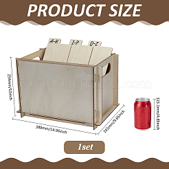 Aufbewahrungsboxen aus Holz mit Lochgriffen für Musikplatten&nbsp;ODIS-WH0080-09A