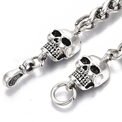 Bracelets de chaîne de blé en alliage pour hommes&nbsp;X-BJEW-T014-05AS
