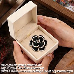 Blumenclips aus Emaille- und Kunststoffperlen&nbsp;AJEW-WH20130-221A-01